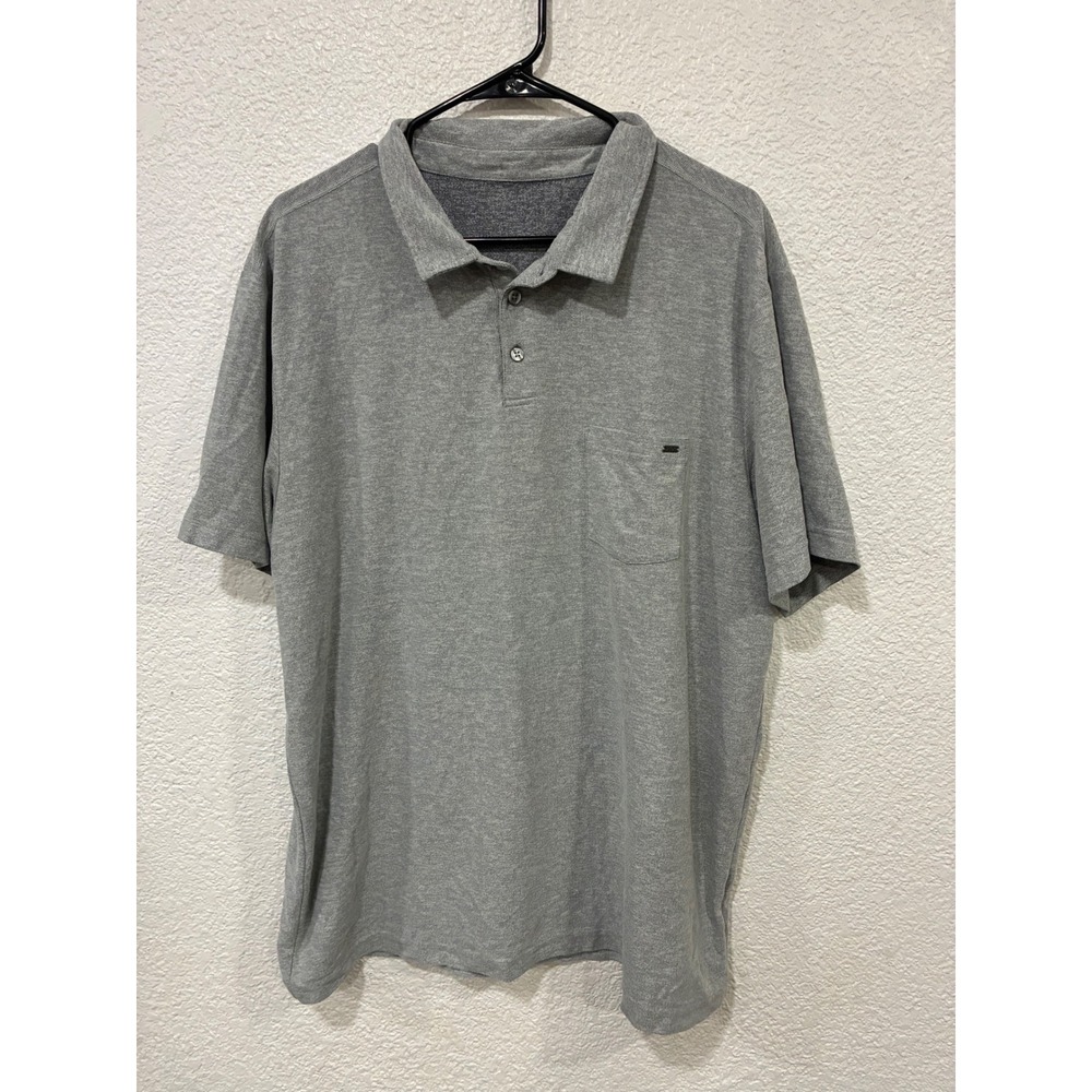 Vuori Mens Heathered Grey Short Sleeve Pocket Polo Shirt Size XL